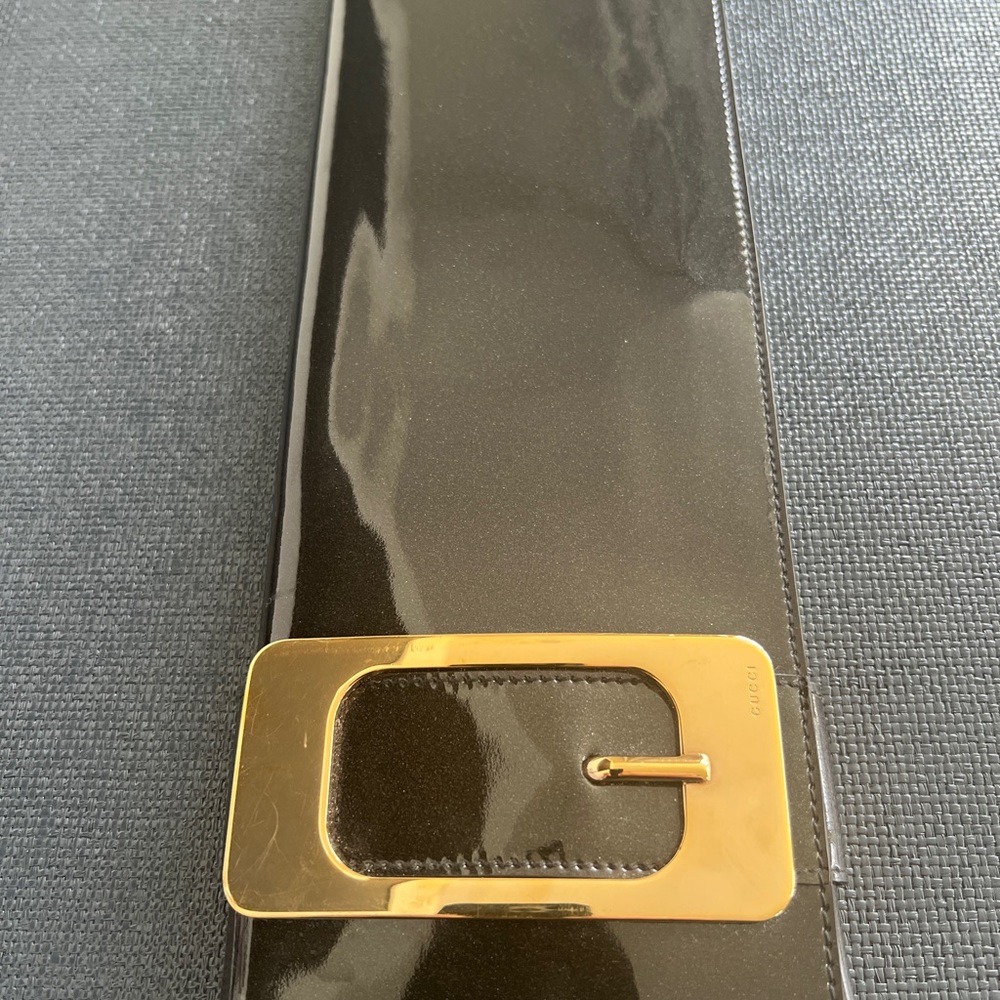 Gucci Black Clutch with Gold Buckle